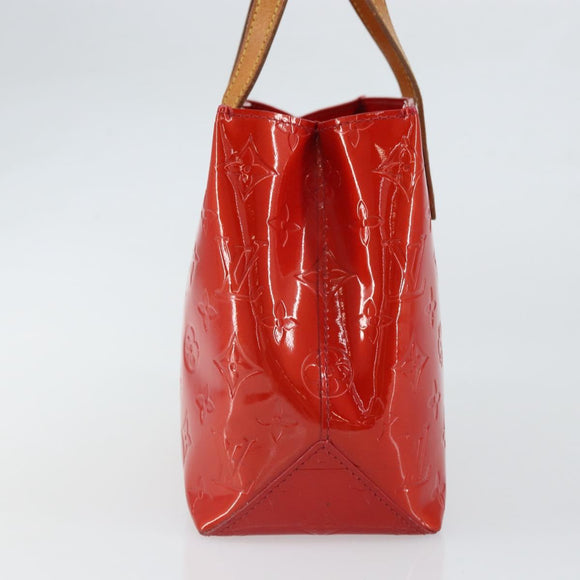 LOUIS VUITTON Monogram Vernis Reade PM Hand Bag Red Rouge M91088 LV Auth 163560
