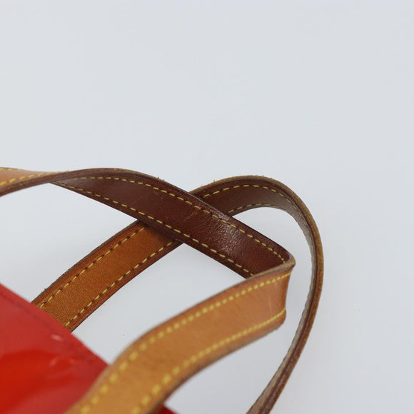 LOUIS VUITTON Monogram Vernis Reade PM Hand Bag Red Rouge M91088 LV Auth 163560