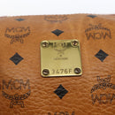 MCM Vicetos Logogram Boston Bag PVC Leather Brown Gold Auth 163563-15