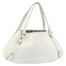 GUCCI Abbey Tote Bag Leather White Gold 130736 Auth 163566-1