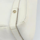 GUCCI Abbey Tote Bag Leather White Gold 130736 Auth 163566-15