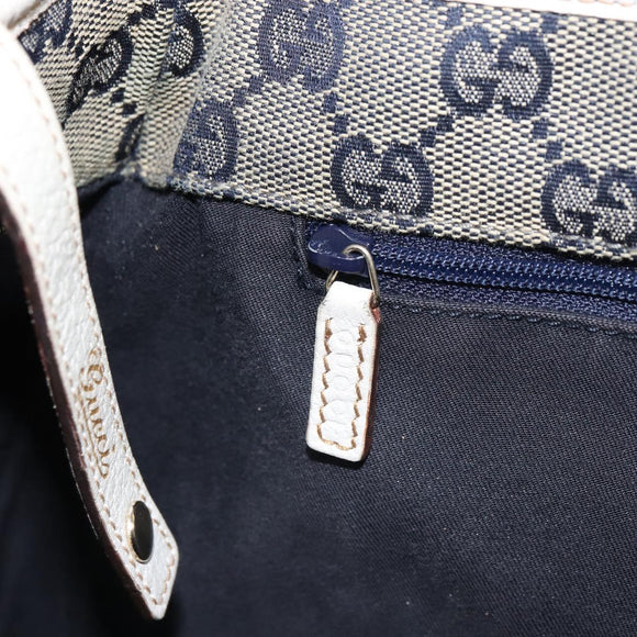 GUCCI Abbey Tote Bag Leather White Gold 130736 Auth 163566
