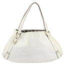 GUCCI Abbey Tote Bag Leather White Gold 130736 Auth 163566-13