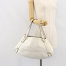 GUCCI Abbey Tote Bag Leather White Gold 130736 Auth 163566-22
