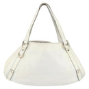 GUCCI Abbey Tote Bag Leather White Gold 130736 Auth 163566-2