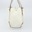 GUCCI Abbey Tote Bag Leather White Gold 130736 Auth 163566-4