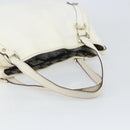 GUCCI Abbey Tote Bag Leather White Gold 130736 Auth 163566-7
