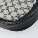 GUCCI GG Supreme Horsebit Shoulder Bag PVC Navy Gold Auth 163567-13
