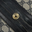GUCCI GG Supreme Horsebit Shoulder Bag PVC Navy Gold Auth 163567-16