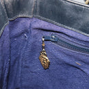 GUCCI GG Supreme Horsebit Shoulder Bag PVC Navy Gold Auth 163567-21