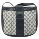 GUCCI GG Supreme Horsebit Shoulder Bag PVC Navy Gold Auth 163567-3