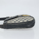 GUCCI GG Supreme Horsebit Shoulder Bag PVC Navy Gold Auth 163567-5