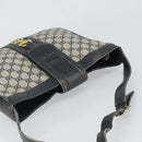 GUCCI GG Supreme Horsebit Shoulder Bag PVC Navy Gold Auth 163567-6