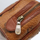 MCM Vicetos Logogram Mini Boston Bag PVC Leather 2way Brown Gold Auth 163568-18