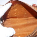 MCM Vicetos Logogram Mini Boston Bag PVC Leather 2way Brown Gold Auth 163568-11