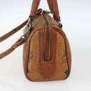 MCM Vicetos Logogram Mini Boston Bag PVC Leather 2way Brown Gold Auth 163568-4