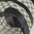 GUCCI GG Supreme Sherry Line Boston Bag PVC Navy Gold Red Auth 163578-13