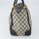 GUCCI GG Supreme Sherry Line Boston Bag PVC Navy Gold Red Auth 163578-3