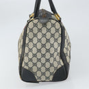 GUCCI GG Supreme Sherry Line Boston Bag PVC Navy Gold Red Auth 163578-4