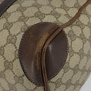 GUCCI GG Supreme Web Sherry Line Boston Bag PVC Beige Gold Red Auth 163579-9
