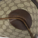 GUCCI GG Supreme Web Sherry Line Boston Bag PVC Beige Gold Red Auth 163579-14
