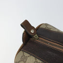 GUCCI GG Supreme Web Sherry Line Boston Bag PVC Beige Gold Red Auth 163579-10