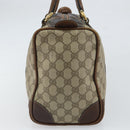 GUCCI GG Supreme Web Sherry Line Boston Bag PVC Beige Gold Red Auth 163579-4