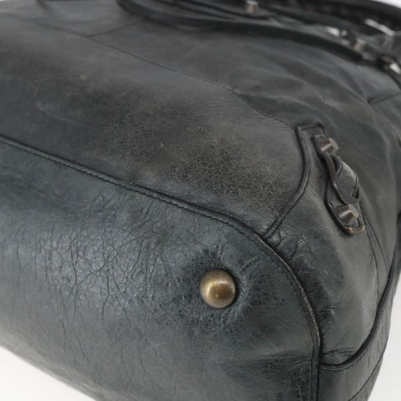 BALENCIAGA Bow Hand Bag Leather 2way Black 263242 Auth 163582