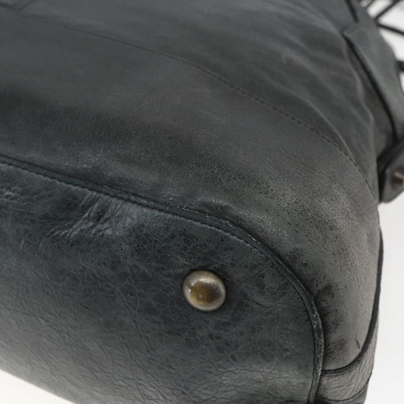 BALENCIAGA Bow Hand Bag Leather 2way Black 263242 Auth 163582