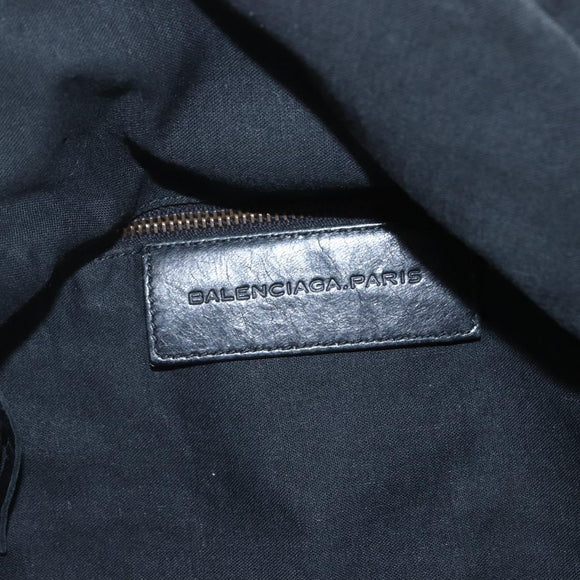 BALENCIAGA Bow Hand Bag Leather 2way Black 263242 Auth 163582