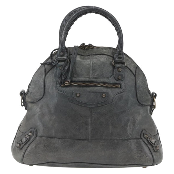 BALENCIAGA Bow Hand Bag Leather 2way Black 263242 Auth 163582