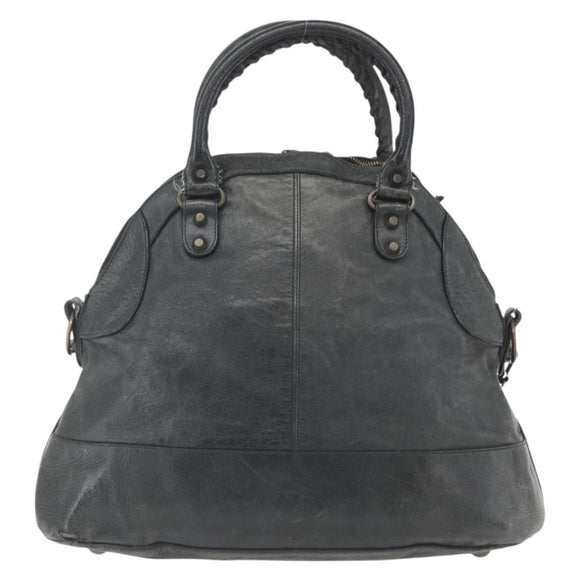 BALENCIAGA Bow Hand Bag Leather 2way Black 263242 Auth 163582