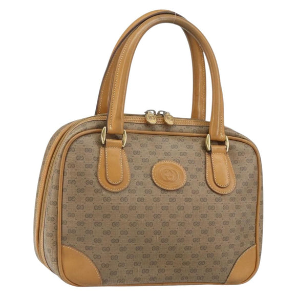 GUCCI Micro GG Supreme Hand Bag PVC Beige Gold 000 39 0090 Auth 163590