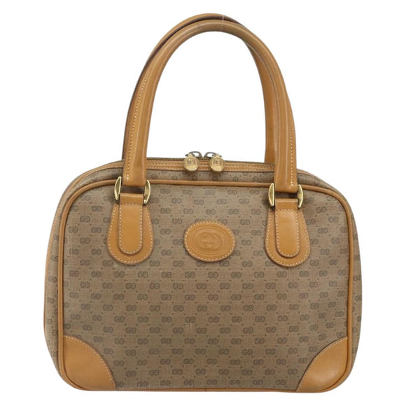GUCCI Micro GG Supreme Hand Bag PVC Beige Gold 000 39 0090 Auth 163590