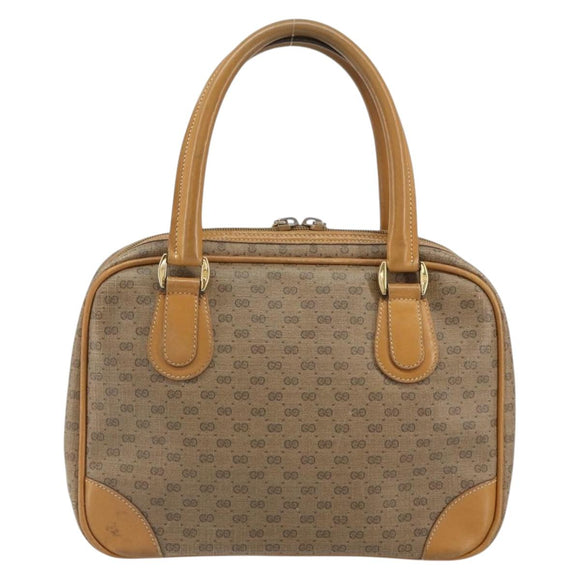 GUCCI Micro GG Supreme Hand Bag PVC Beige Gold 000 39 0090 Auth 163590