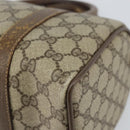 GUCCI GG Supreme Web Sherry Line Boston Bag PVC Beige Gold 39 02 006 Auth 163597-16