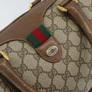 GUCCI GG Supreme Web Sherry Line Boston Bag PVC Beige Gold 39 02 006 Auth 163597-17