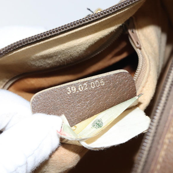 GUCCI GG Supreme Web Sherry Line Boston Bag PVC Beige Gold 39 02 006 Auth 163597