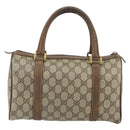 GUCCI GG Supreme Web Sherry Line Boston Bag PVC Beige Gold 39 02 006 Auth 163597-2