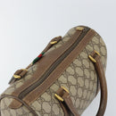 GUCCI GG Supreme Web Sherry Line Boston Bag PVC Beige Gold 39 02 006 Auth 163597-6