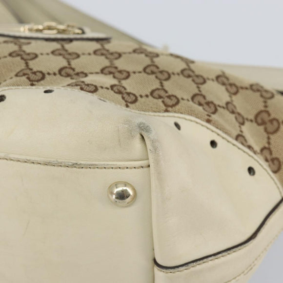 GUCCI GG Canvas Tote Bag Beige Gold 145993 Auth 163599