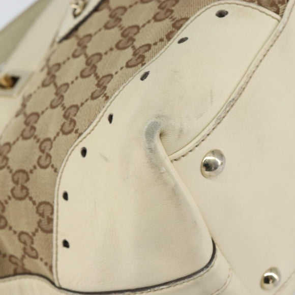 GUCCI GG Canvas Tragetasche Beige Gold 145993 Auth 163599