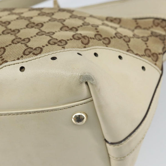 GUCCI GG Canvas Tragetasche Beige Gold 145993 Auth 163599