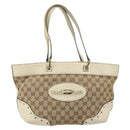 GUCCI GG Canvas Tote Bag Beige Gold 145993 Auth 163599-2