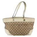 GUCCI GG Canvas Tote Bag Beige Gold 145993 Auth 163599-3