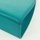 SAINT LAURENT Hand Bag Leather Light Blue Gold Auth 163601V-17