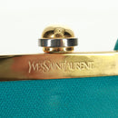 SAINT LAURENT Hand Bag Leather Light Blue Gold Auth 163601V-9