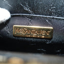 SAINT LAURENT Hand Bag Leather Light Blue Gold Auth 163601V-18