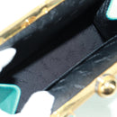 SAINT LAURENT Hand Bag Leather Light Blue Gold Auth 163601V-11