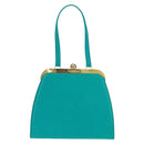 SAINT LAURENT Hand Bag Leather Light Blue Gold Auth 163601V-13